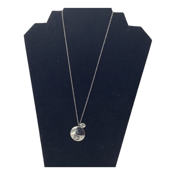 Cancer Zodiac Pendant Necklace With Crystal Charm Silver Tone Chain Adjustable - Picture 1 of 9